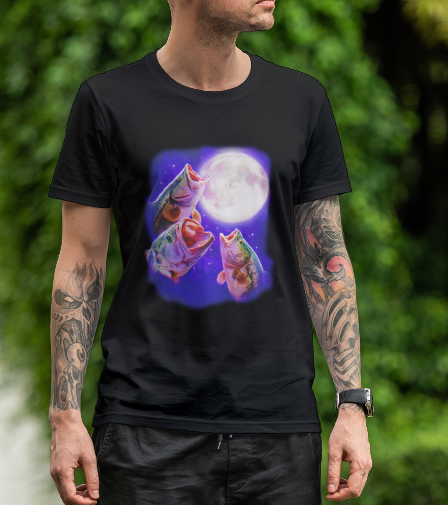 Fish Howl At The Moon In The Night T-Shirt