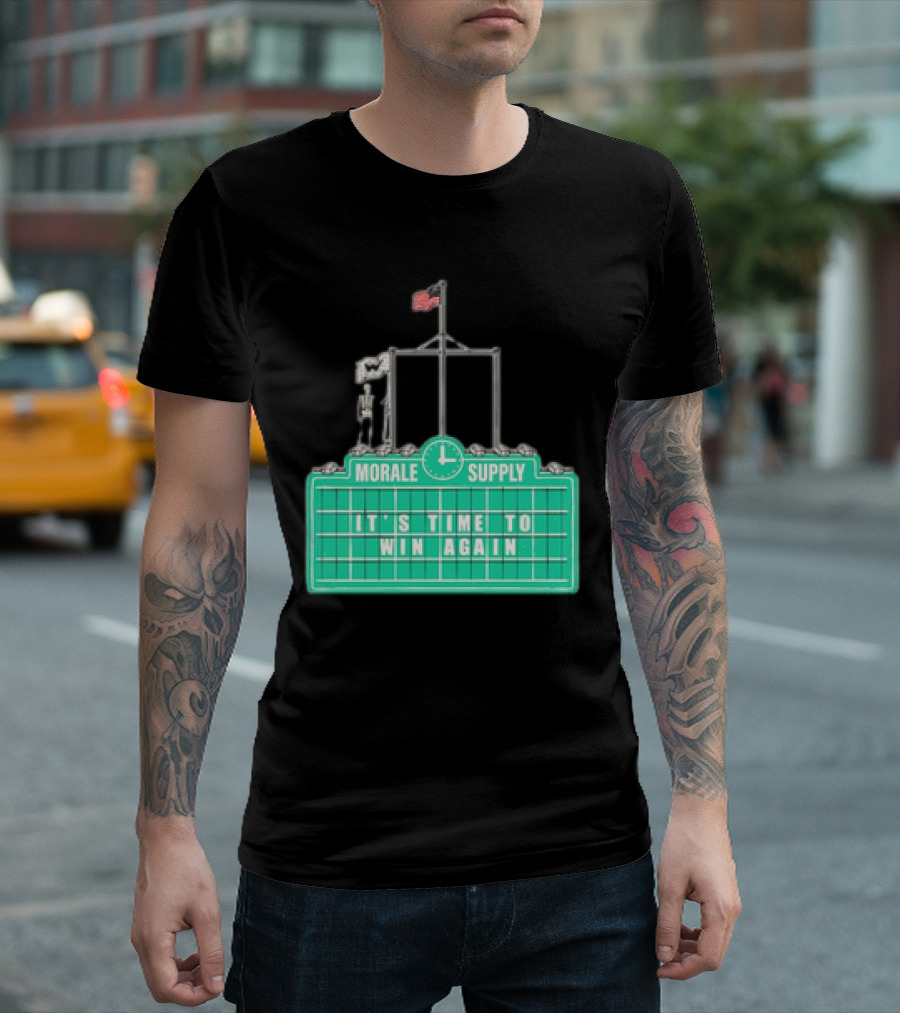 Morale Supply It's Time To Win Again Scoreboard Flag Clock T-Shirt