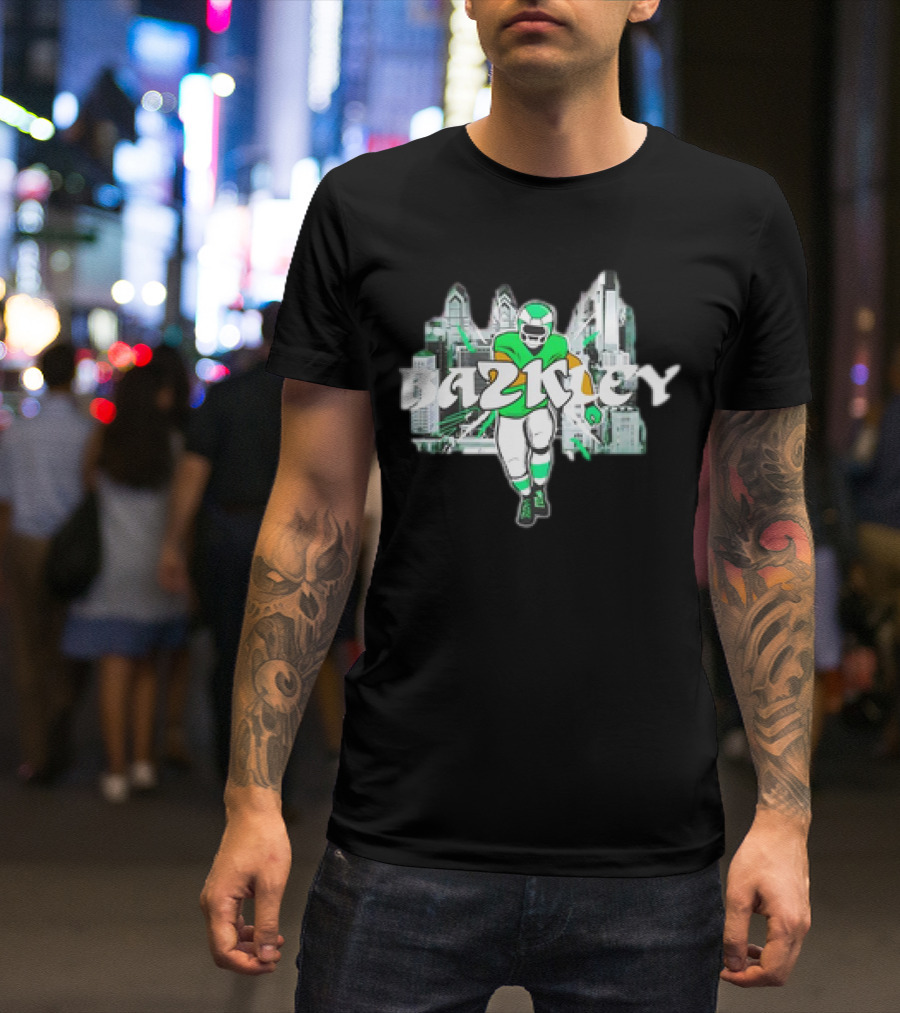 Saquon Barkley Bazkley Philadelphia Eagles 2K Football Player Cityscape T-Shirt