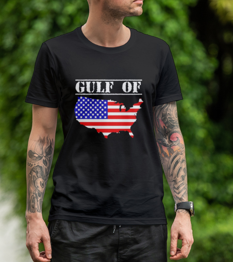 Gulf Of United States Of America Flag Map T-Shirt