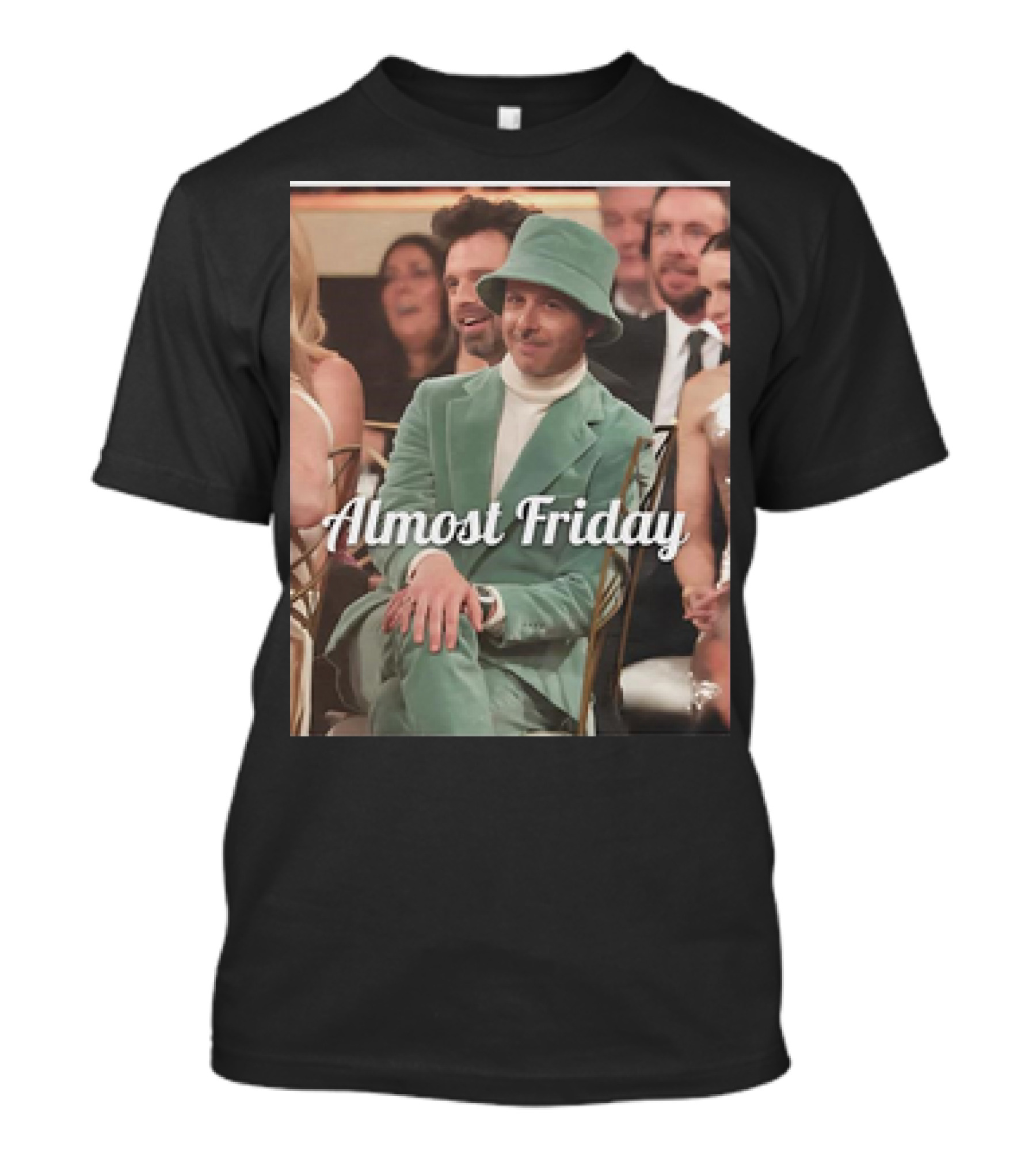 Almost Friday Jeremy Strong Green Outfit With Globes Audience T-Shirt