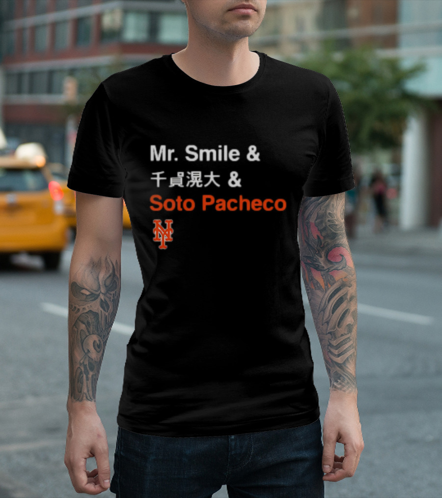 Mr. Smile New York Mets Logo Soto Pacheco T-Shirt