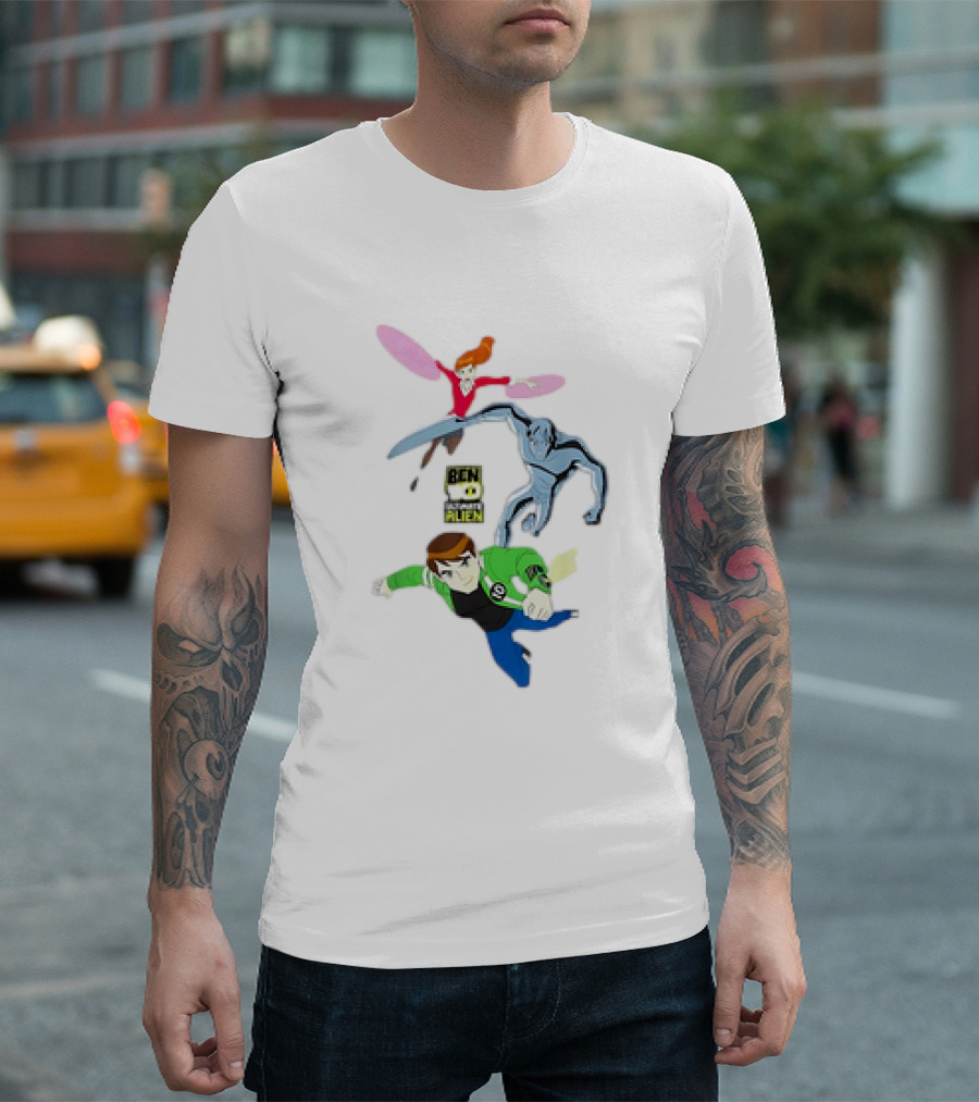 Ben 10 Ultimate Alien Characters Trio Action Flight T-Shirt
