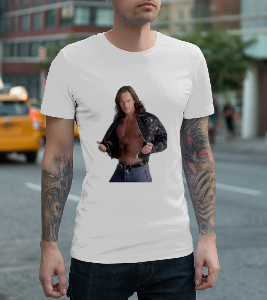 The Night's Kevin Sorbo In Classic Tough-Guy Leather Look T-Shirt