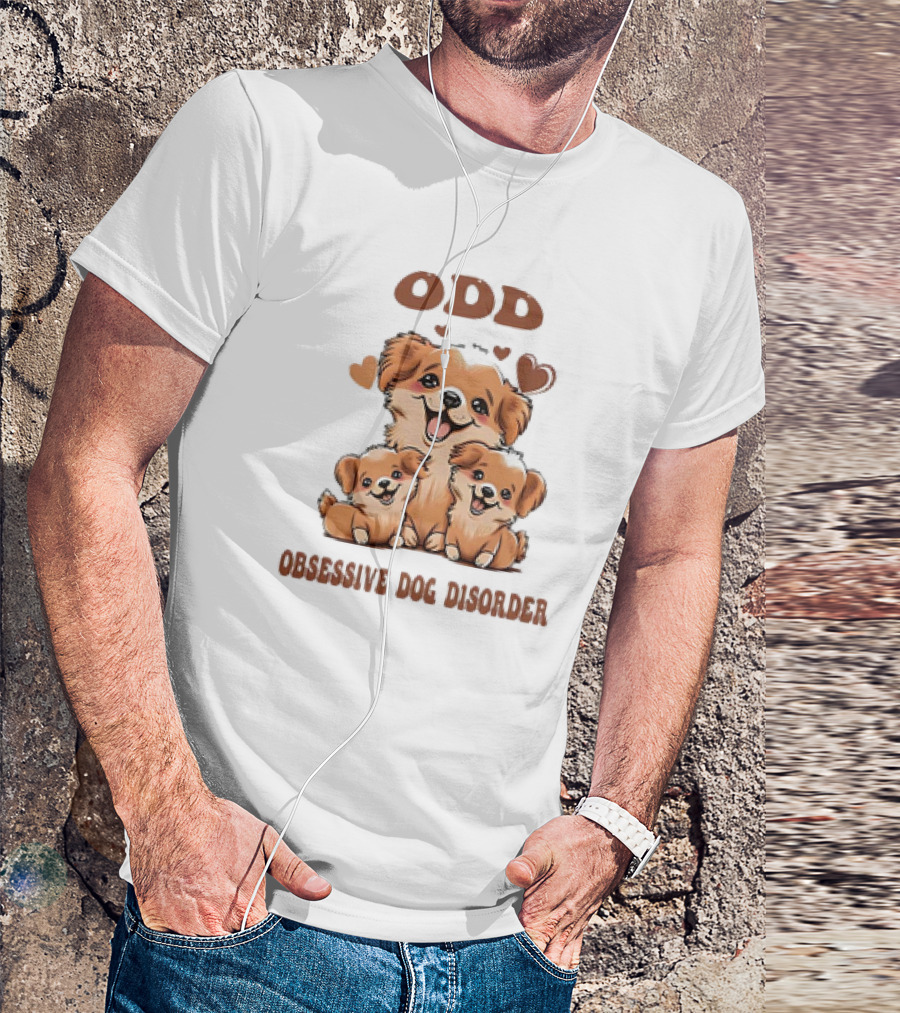 ODD Obsessive Dog Disorder Cute Puppy Family With Hearts T-Shirt