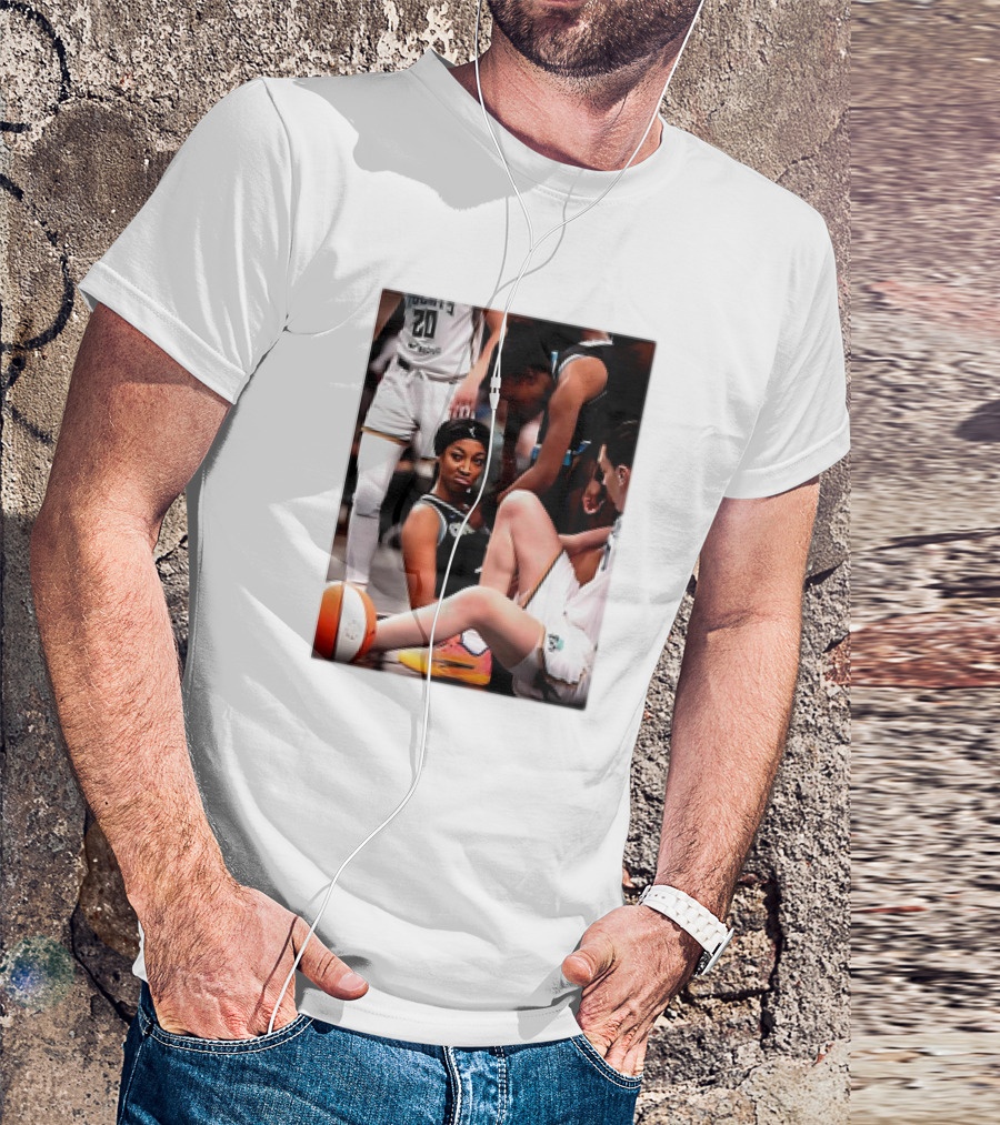 Angel Reese Determined Poised Basketball Court Moment T-Shirt