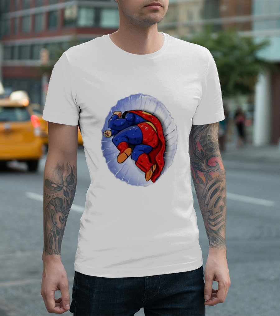 Superman X Yamcha Fallen Hero Parody Crossover T-Shirt