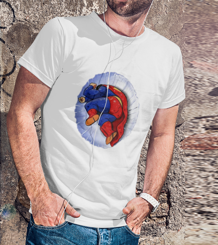 Superman X Yamcha Fallen Hero Parody Crossover T-Shirt