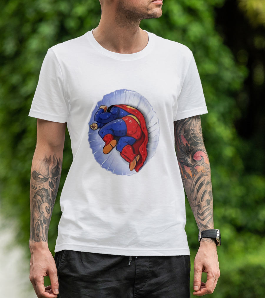 Superman X Yamcha Fallen Hero Parody Crossover T-Shirt