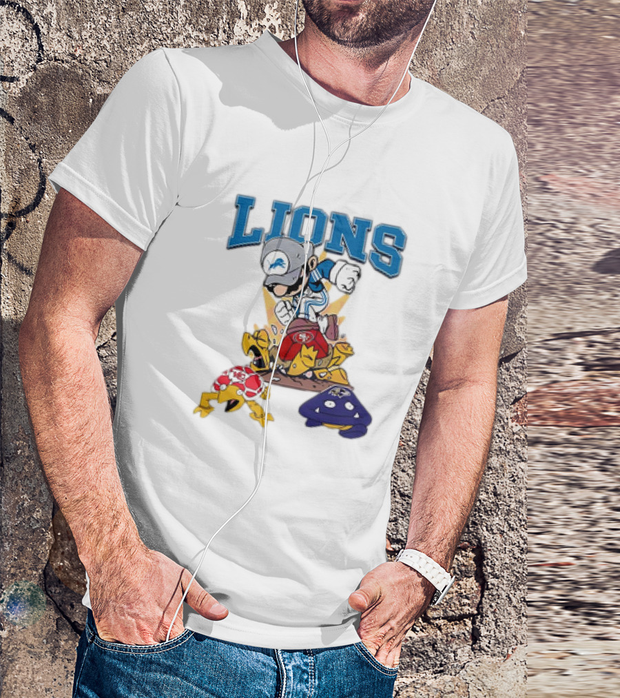 Lions Mario Stomps 49ers Chiefs Ravens T-Shirt