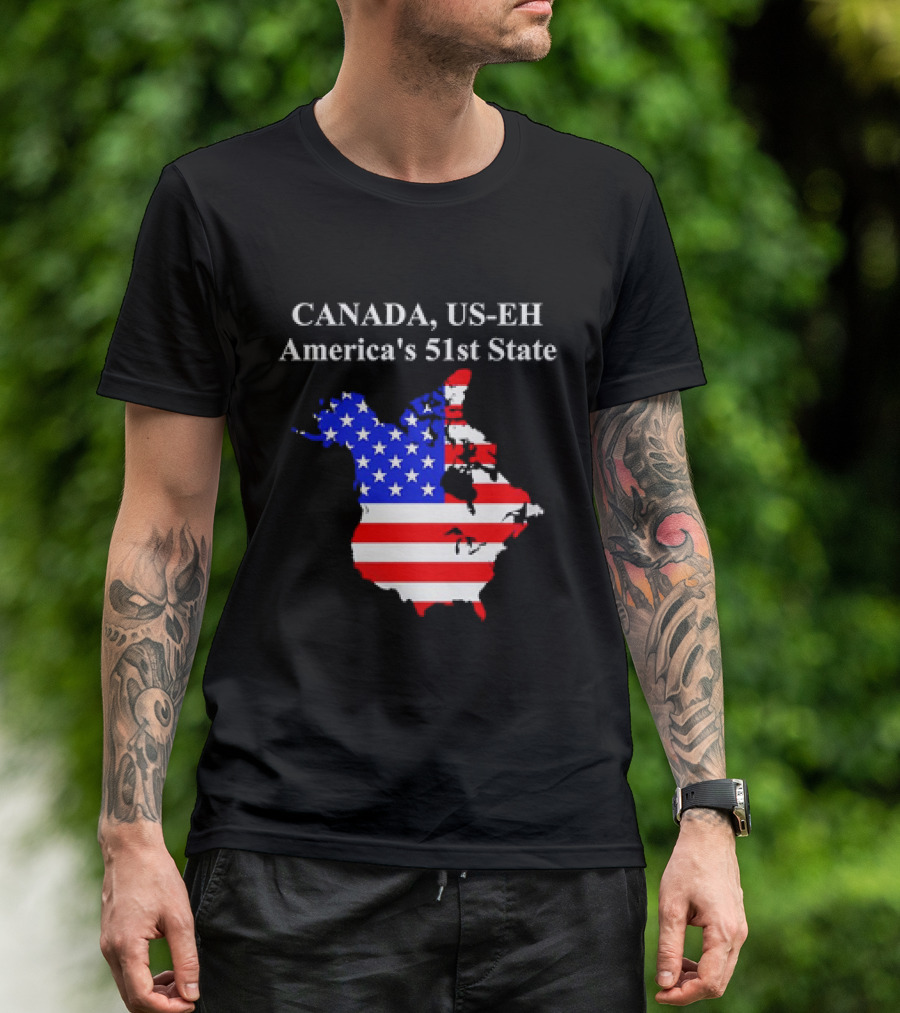 Canada US-EH America's 51st State Map T-Shirt
