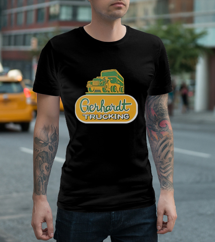 Gerhardt Trucking Vintage Green and Yellow Truck T-Shirt