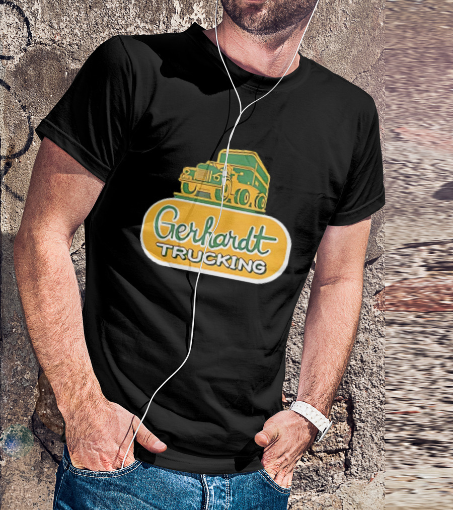 Gerhardt Trucking Vintage Green And Yellow Truck T-Shirt