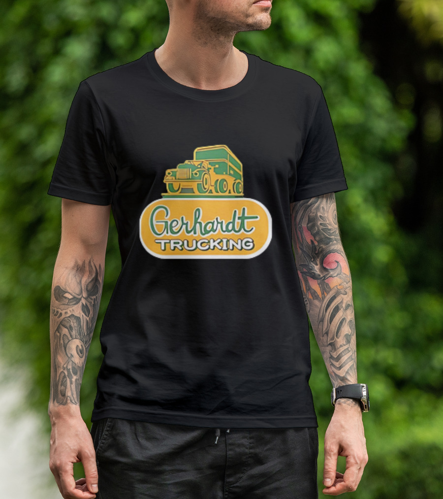 Gerhardt Trucking Vintage Green And Yellow Truck T-Shirt