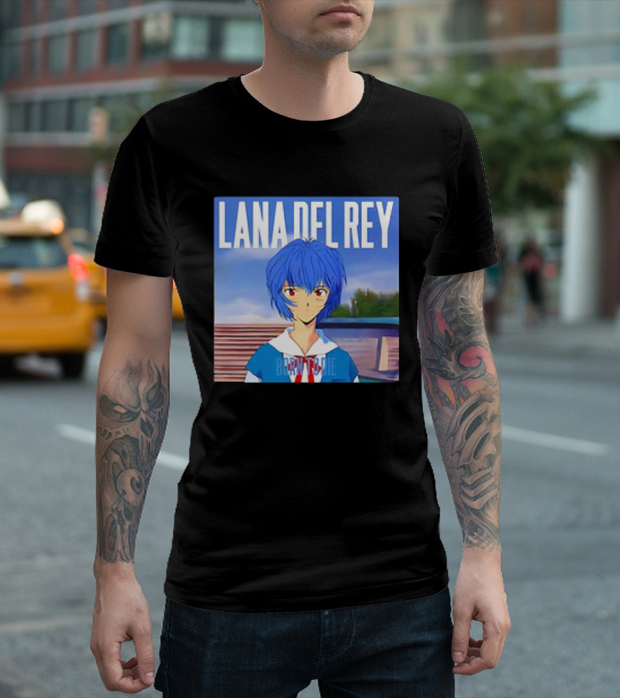 Lana Del Rey Born To Die Anime Rei Ayanami Blue Hair T-Shirt