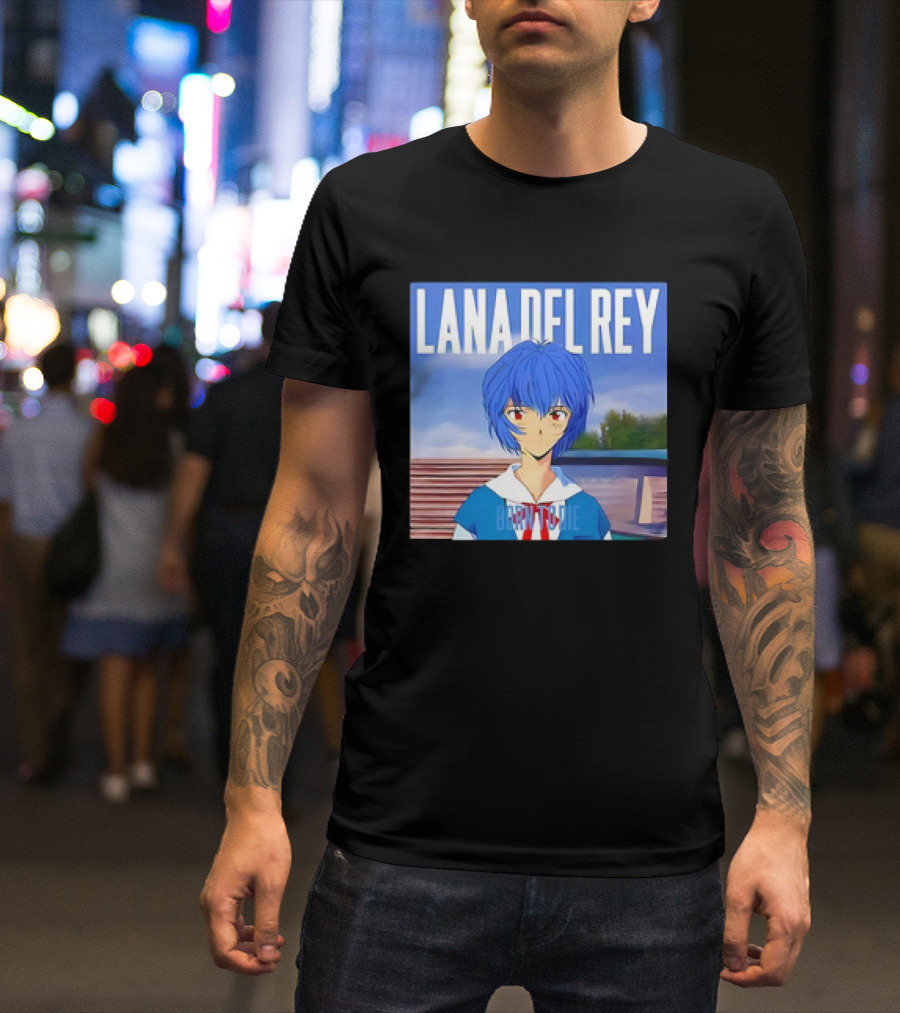 Lana Del Rey Born To Die Anime Rei Ayanami Blue Hair T-Shirt