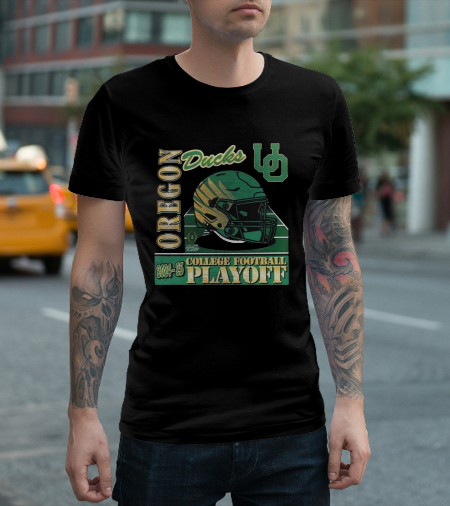 Oregon Ducks 2024-25 College Football Playoff Helmet NCAA Division T-Shirt