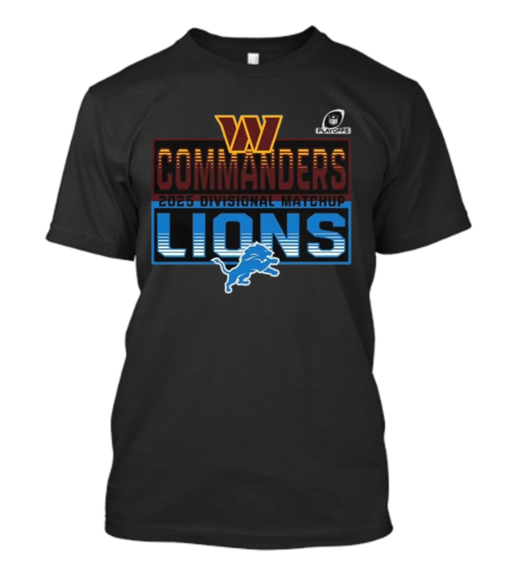 2025 NFL Playoffs Commanders Vs Lions Divisional Matchup T-Shirt