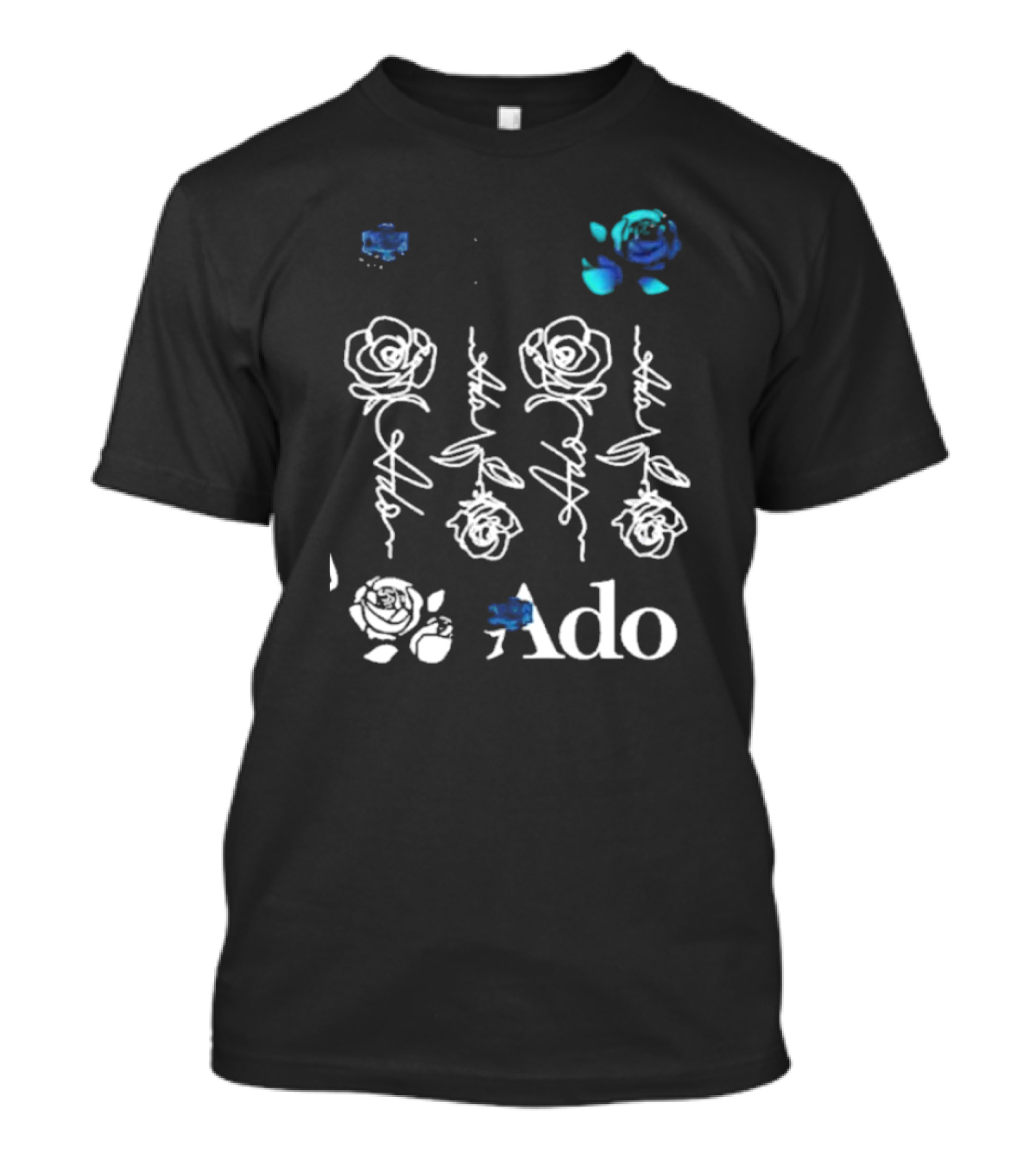 Ado World Tour 2025 Blue Rose Harajuku Roses T-Shirt