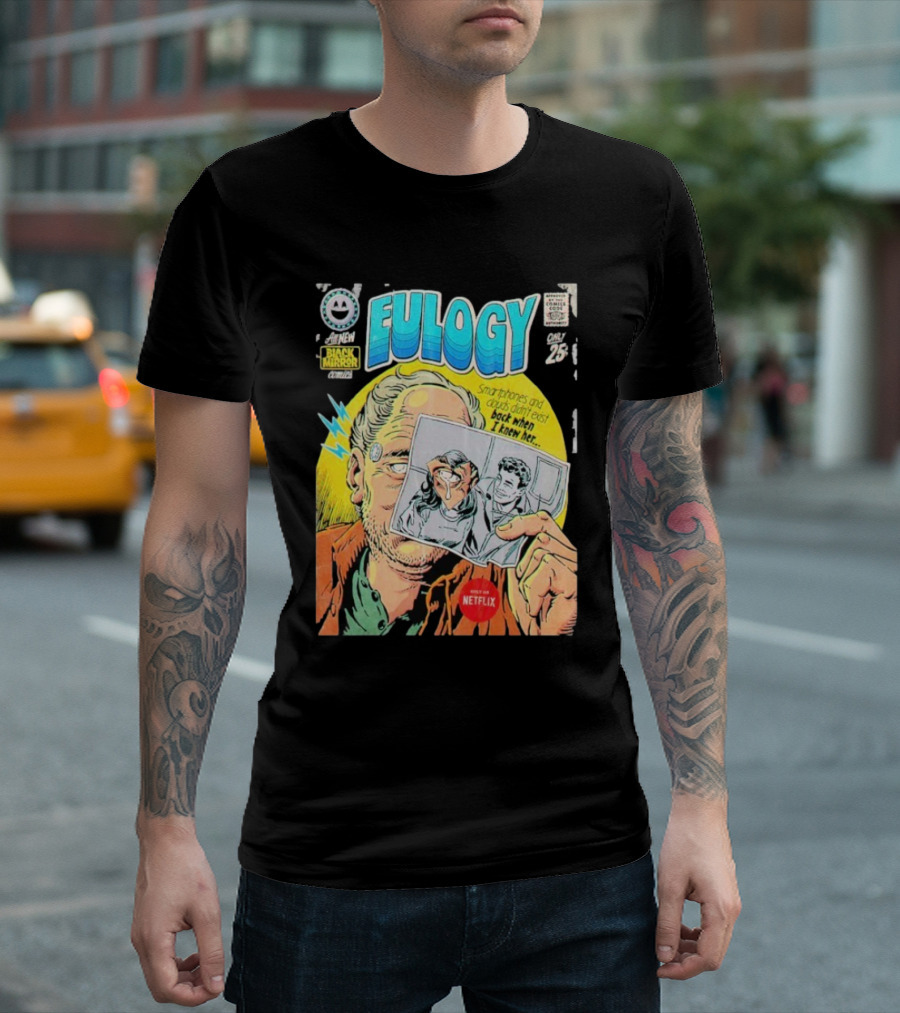 All New Black Mirror Comics Eulogy Smartphones Clouds By Butcher Billy Netflix T-Shirt