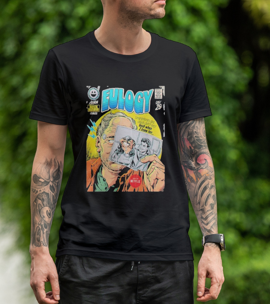 All New Black Mirror Comics Eulogy Smartphones Clouds By Butcher Billy Netflix T-Shirt