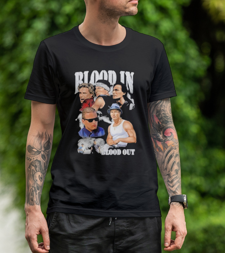 Blood In Blood Out Movie Characters Collage With Diamonds T-Shirt