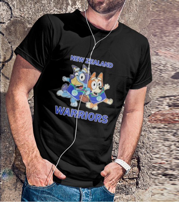 Bluey New Zealand Warriors Rugby Collaboration T-Shirt