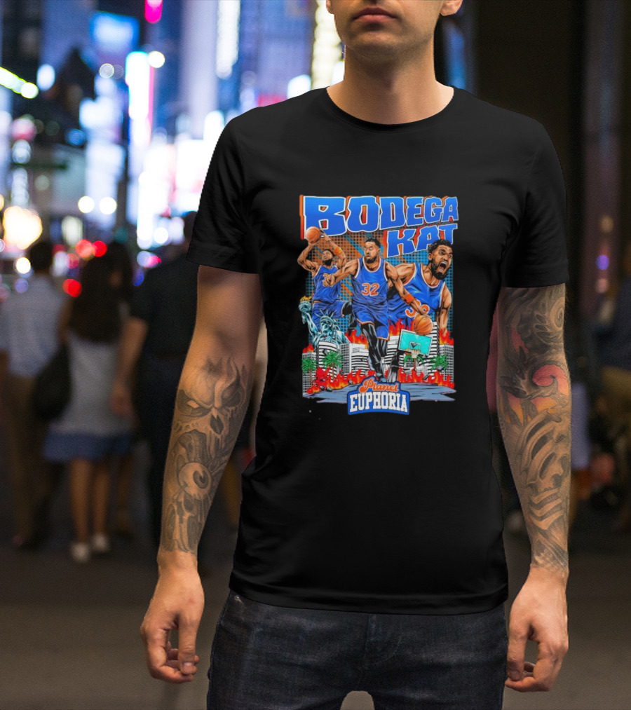 Bodega Kat Basketball Energy Planet Euphoria Action Player Number 32 T-Shirt