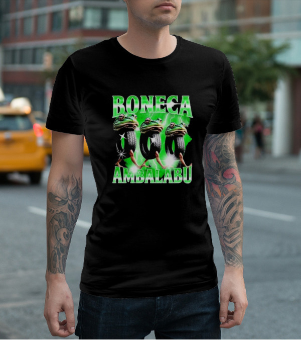 Boneca Ambalabu Frog Head With Tires And Green Lightning T-Shirt