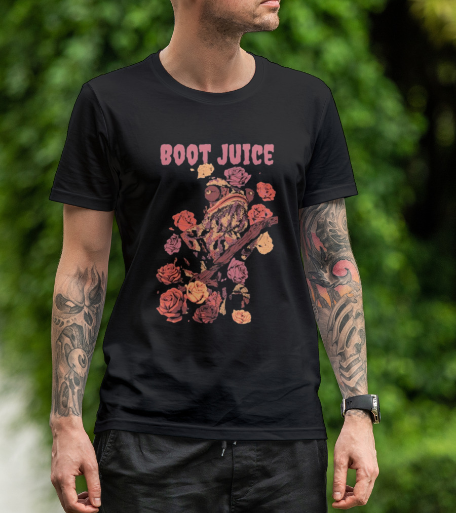 Boot Juice Chameleon Surrounded By Colorful Roses T-Shirt