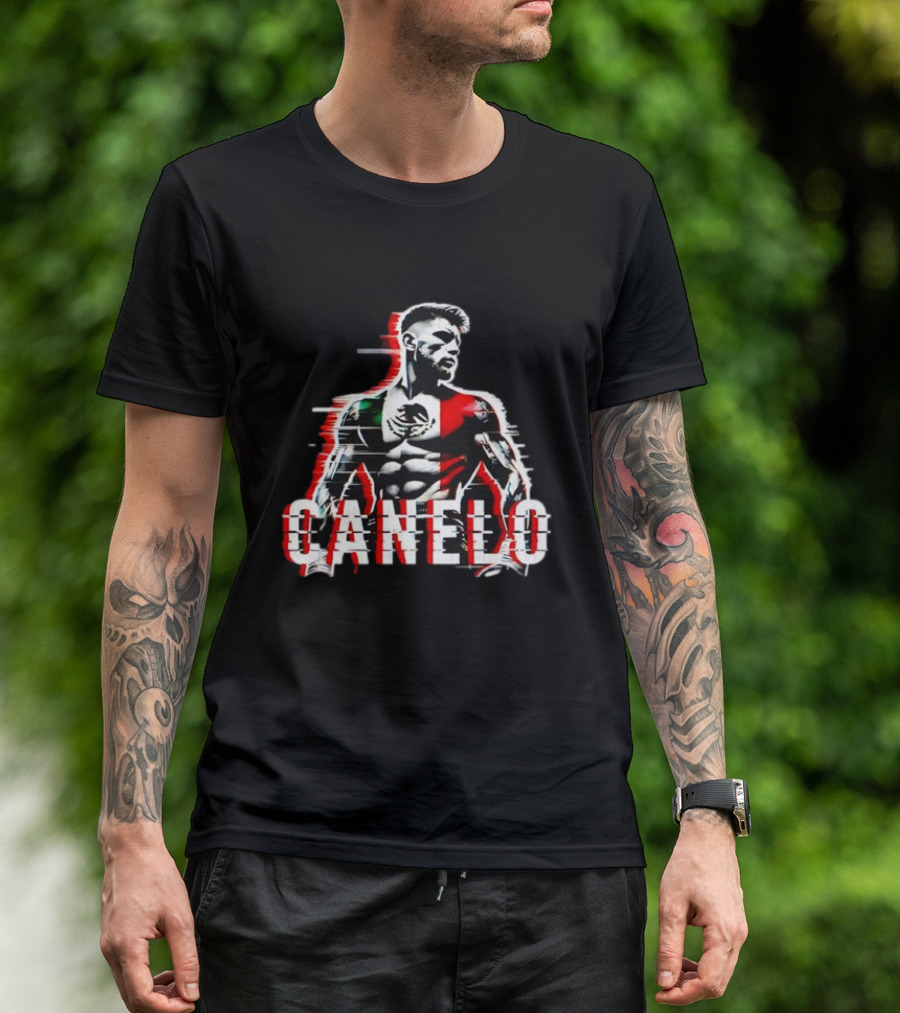 Canelo Mexican Flag Boxer Stylized Graphic T-Shirt