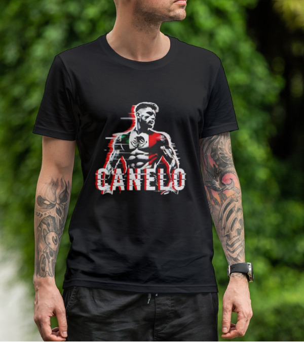 Canelo Mexican Flag Boxer Stylized Graphic T-Shirt