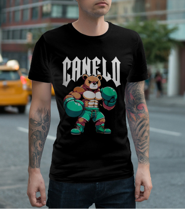 Canelo Bear Boxing Cartoon Bear With Gloves And Shorts T-Shirt
