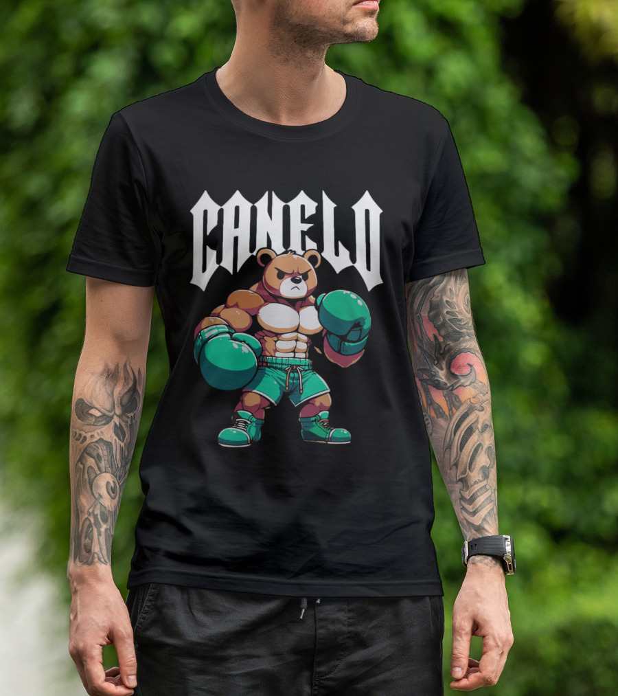 Canelo Bear Boxing Cartoon Bear With Gloves And Shorts T-Shirt