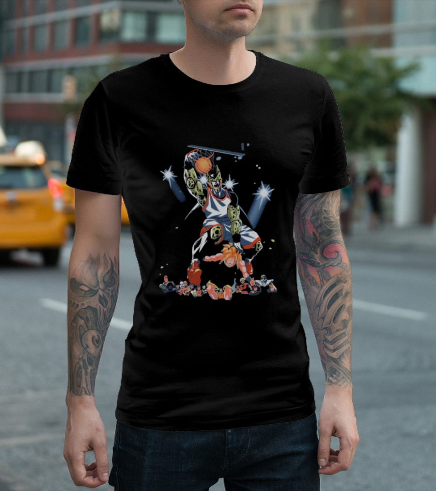 Cell Vs Son Goku Basketball Showdown Dragon Ball Slam Dunk Action T-Shirt