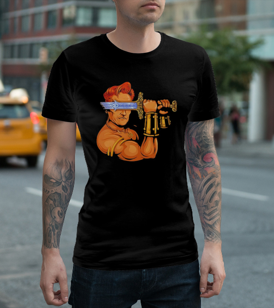 Conan O'Brien Barbarian Parody Sword T-Shirt