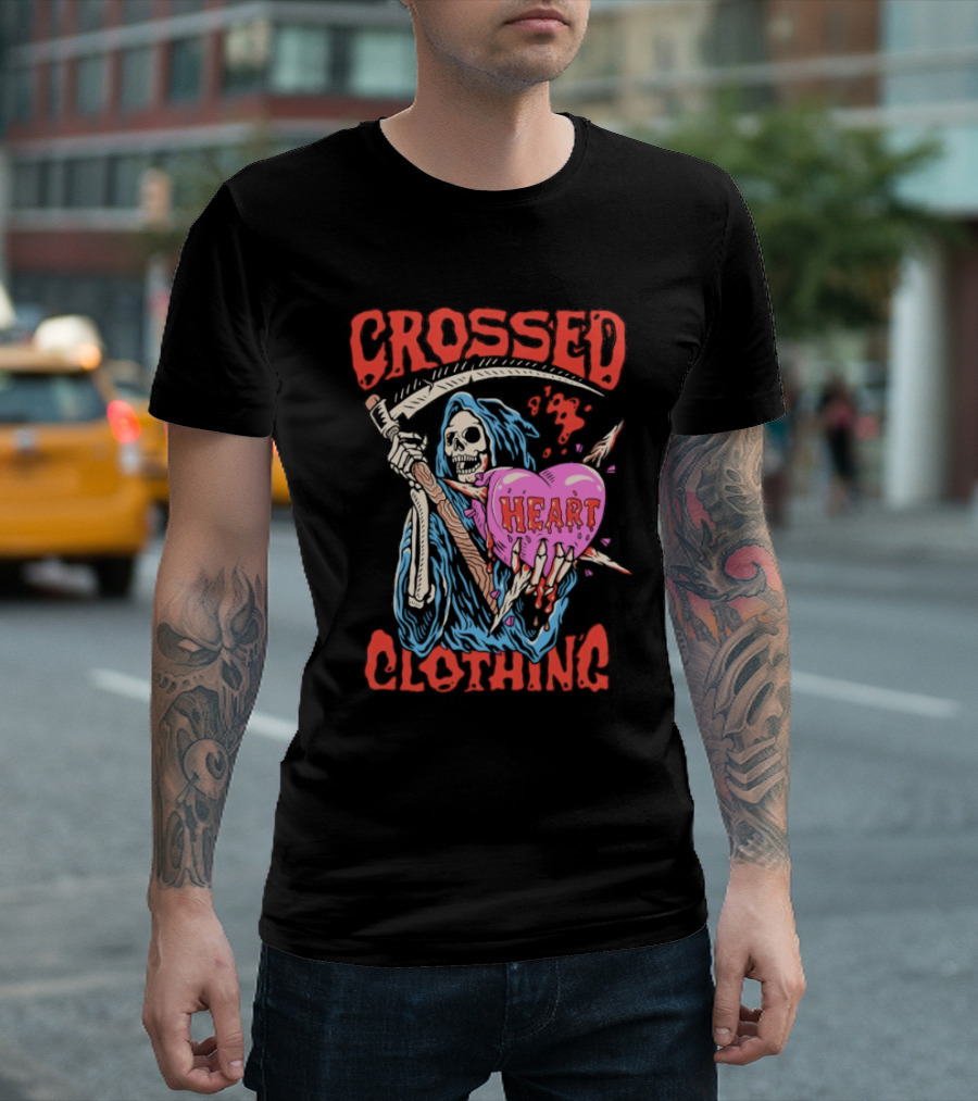 Crossed Heart Death Grim Reaper T-Shirt