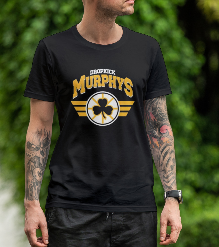 Dropkick Murphys Shamrock Winged Emblem Boston Bruins T-Shirt