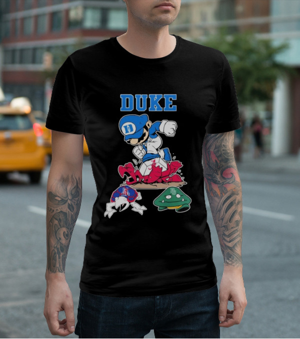 Duke Blue Devils Super Mario Crushing Arizona Wildcats Baylor T-Shirt