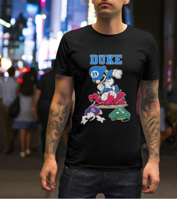 Duke Blue Devils Super Mario Crushing Arizona Wildcats Baylor T-Shirt