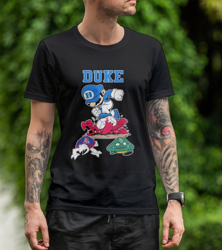 Duke Blue Devils Super Mario Crushing Arizona Wildcats Baylor T-Shirt