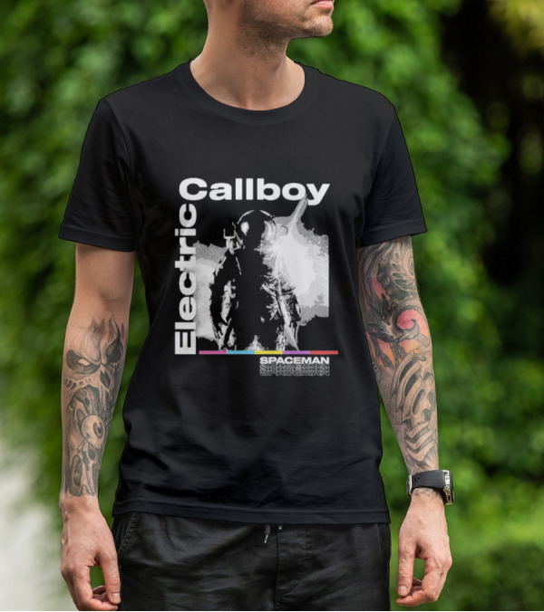 Electric Callboy Spaceman Cover Rainbow Text Starman Silhouette T-Shirt
