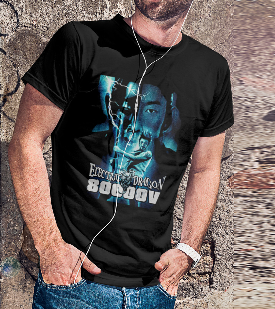Electric Dragon 80,000 V Lightning Samurai Face Montage T-Shirt