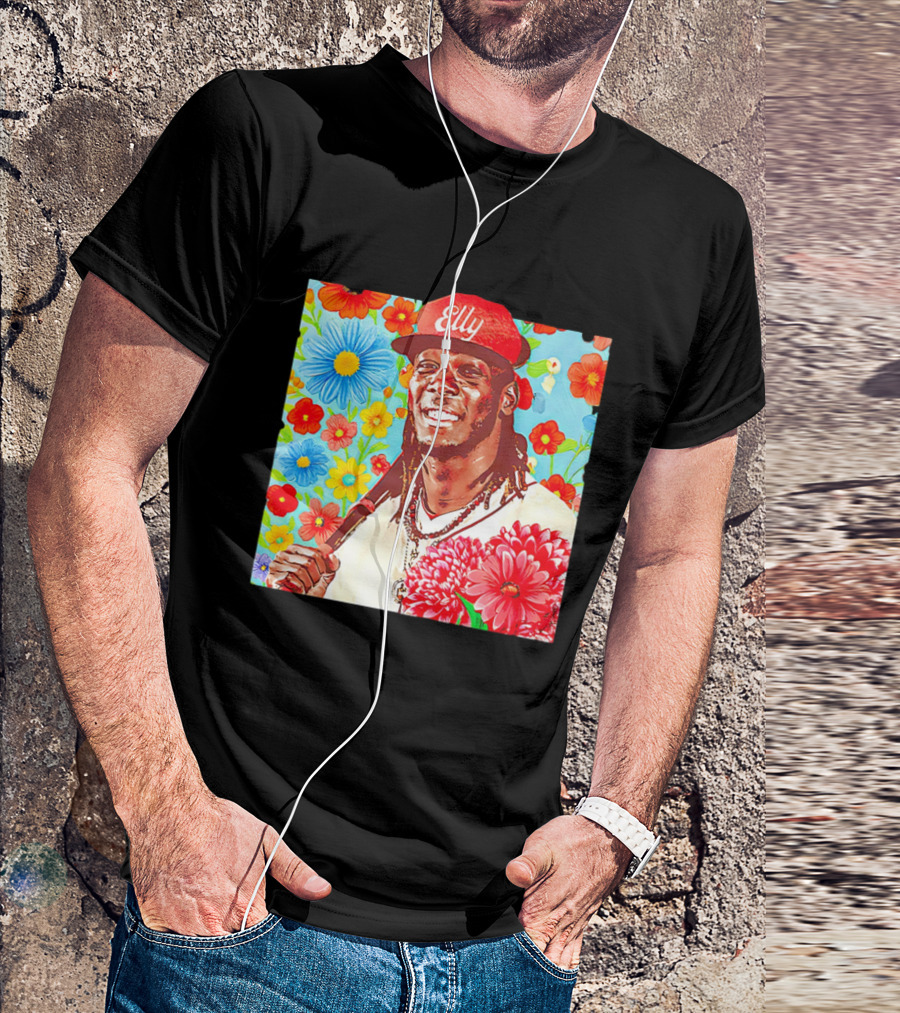 Elly De La Cruz Cincinnati Reds Floral Baseball Imagery T-Shirt