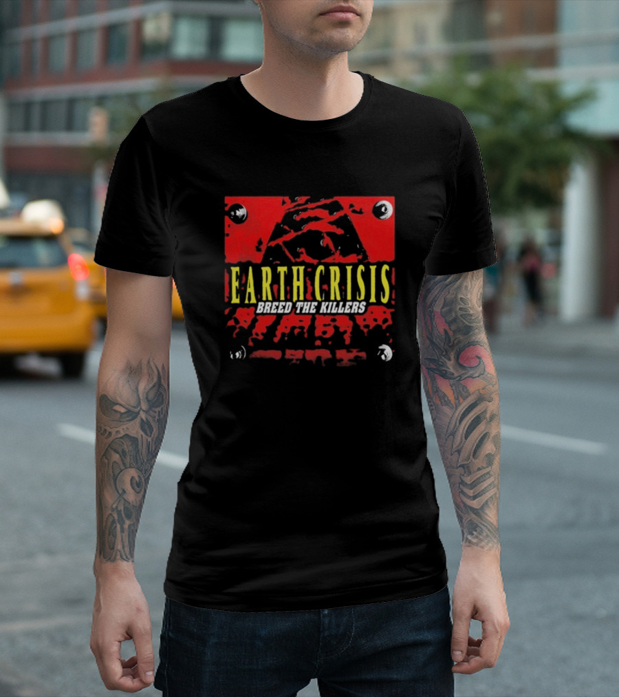 Earth Crisis Breed The Killers Yellow Text Red Background T-Shirt