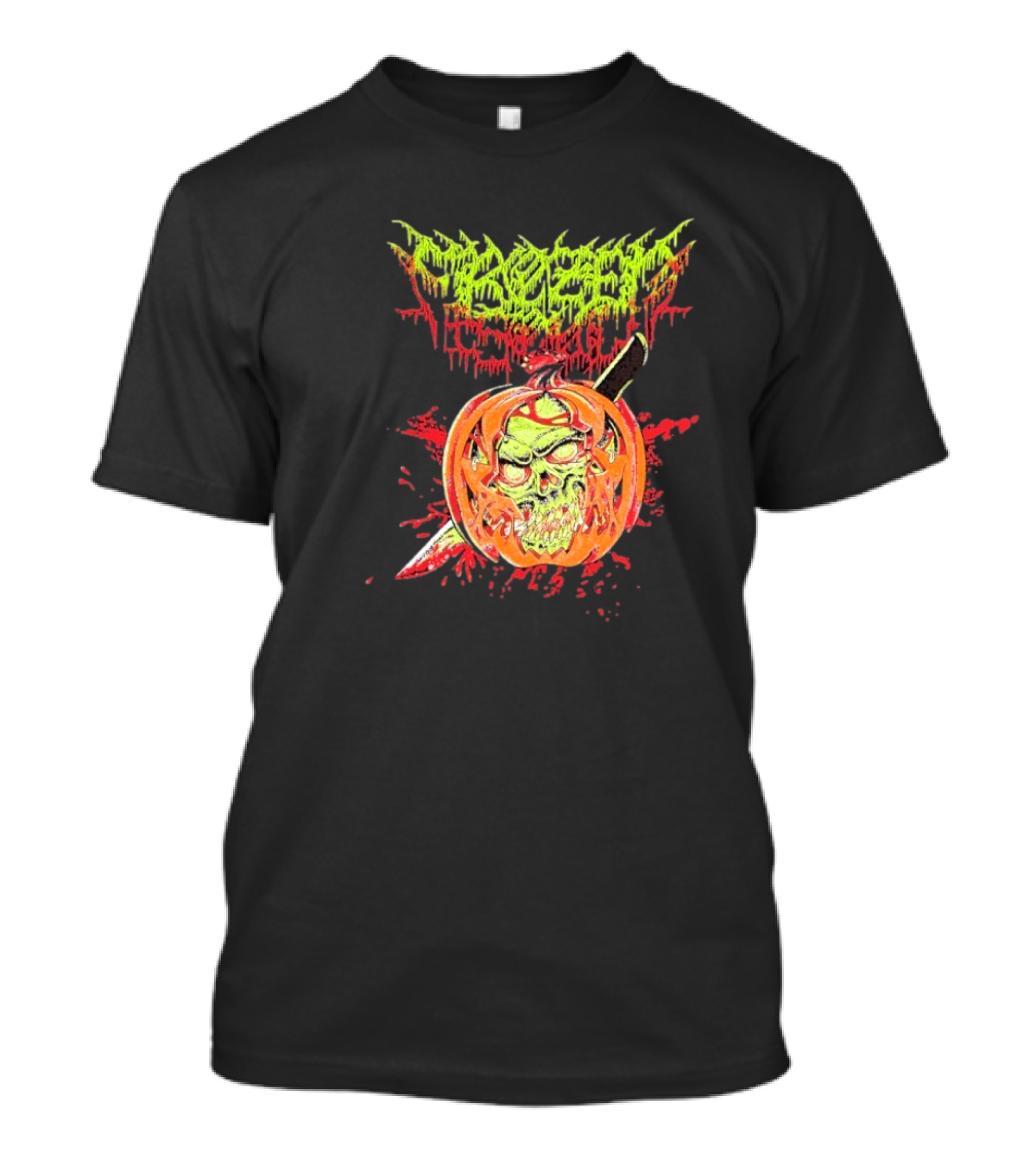 Frozen Soul Pumpkin Skull Knife Horror Graphic T-Shirt