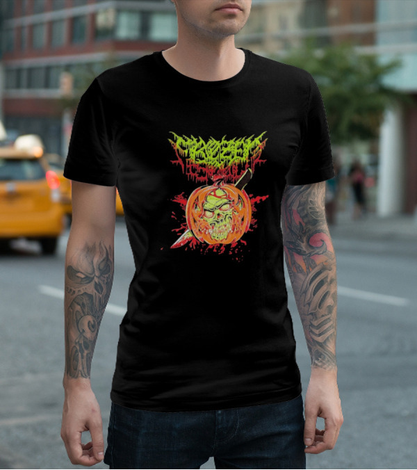 Frozen Soul Pumpkin Skull Knife Horror Graphic T-Shirt