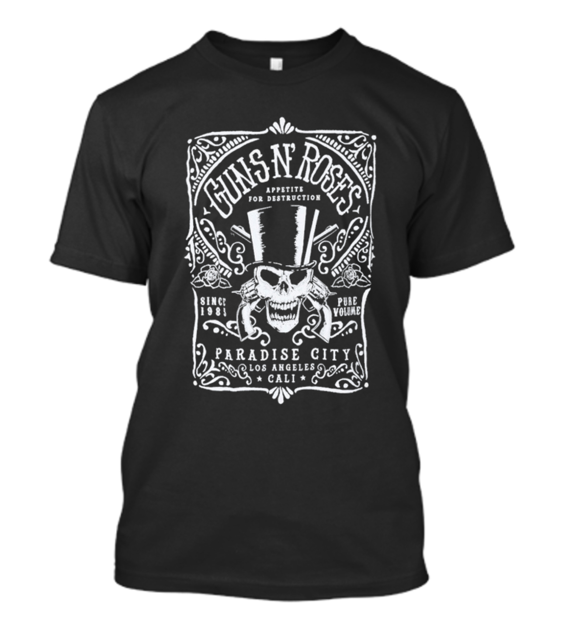 Guns N' Roses Appetite For Destruction Paradise City Los Angeles Cali Since 1983 T-Shirt