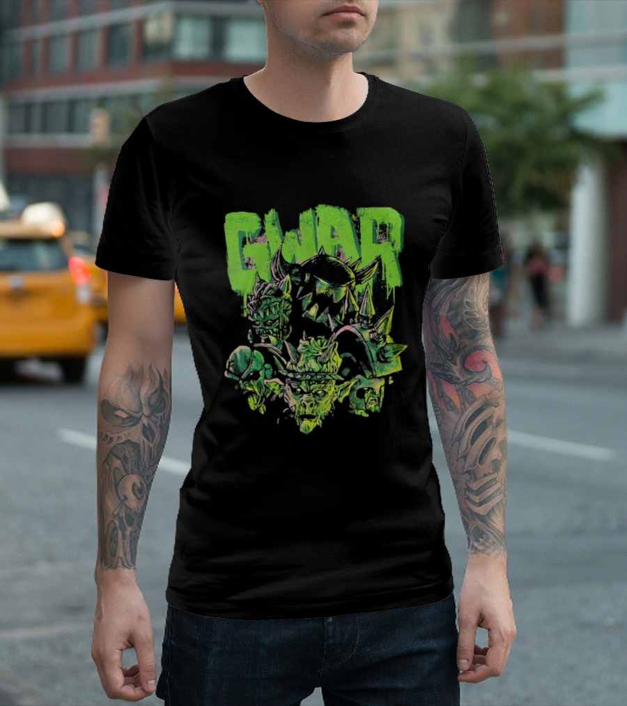 Gwar Green Monster Faces Artwork T-Shirt