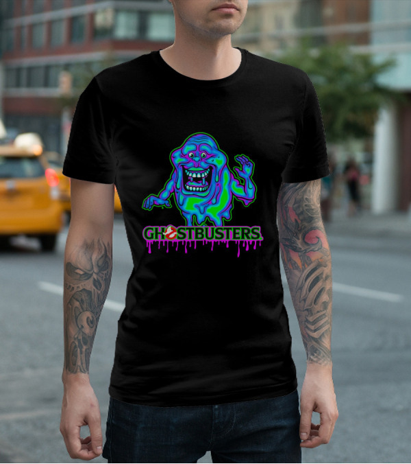 Ghostbusters Slimer Neon Little Spud Cartoon Ooze Glow T-Shirt
